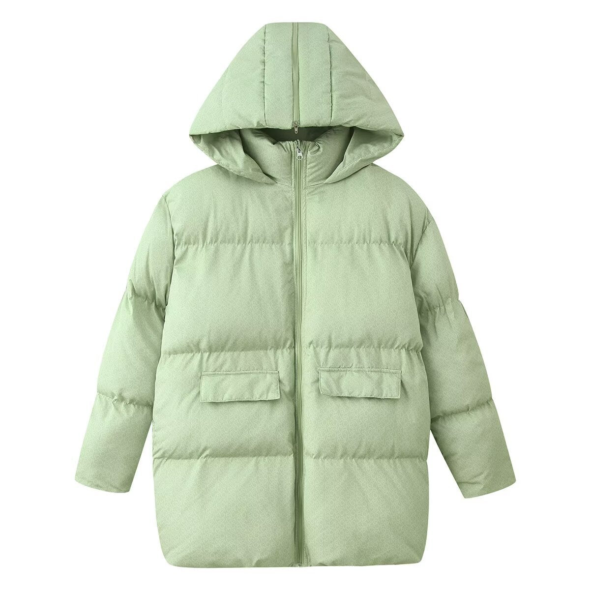 Vera | Puffer Jacket White Printed Hooded Quilted