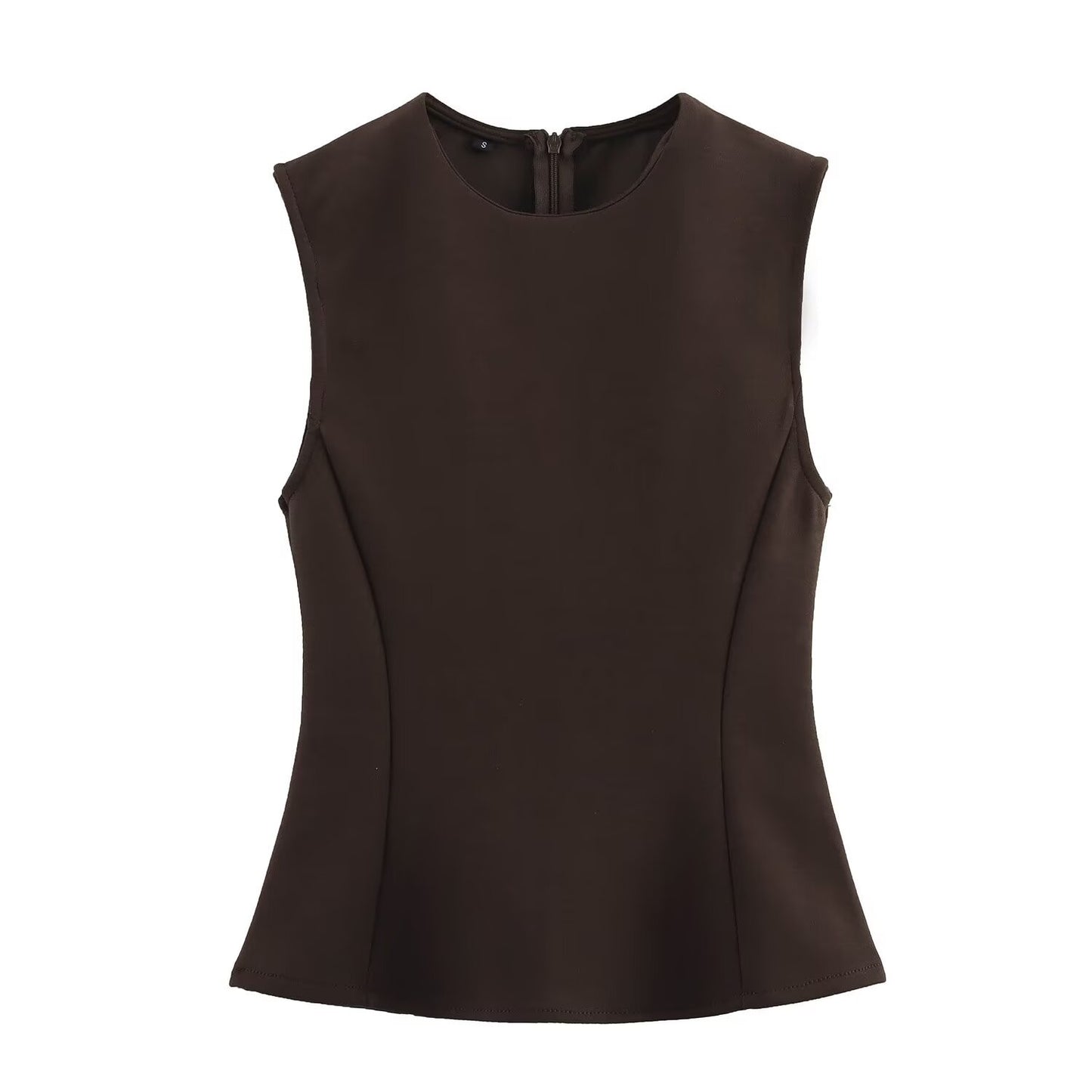 Dove | Elegant Peplum Top Black Fitted Sleeveless Tailored