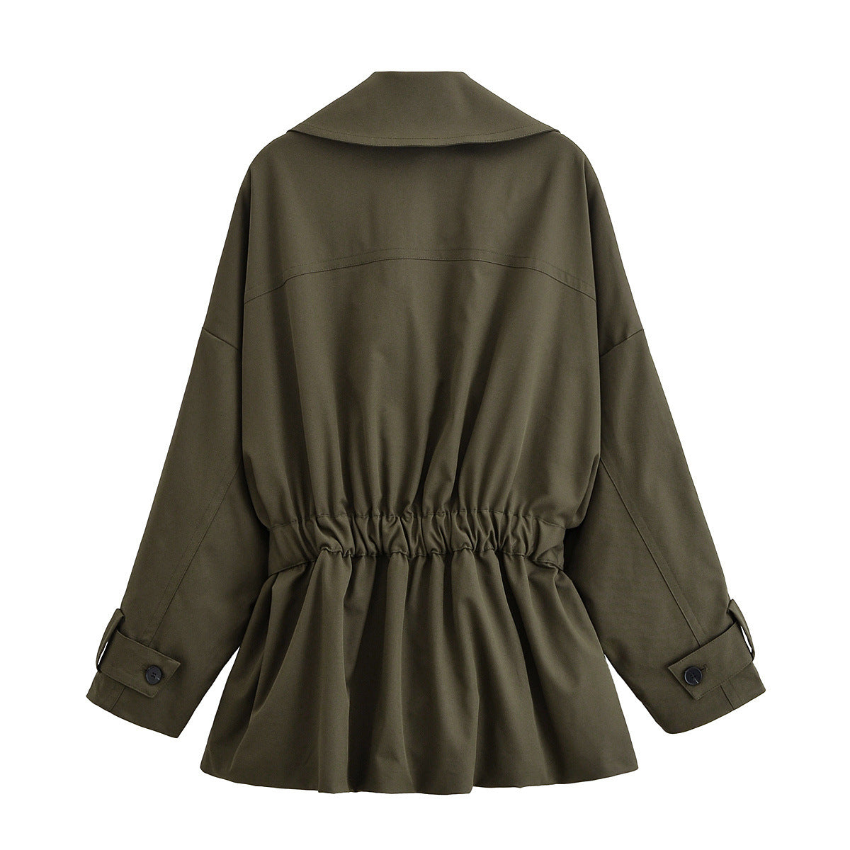 Xena | Casual Relaxed Linen Jacket Green Belted Long