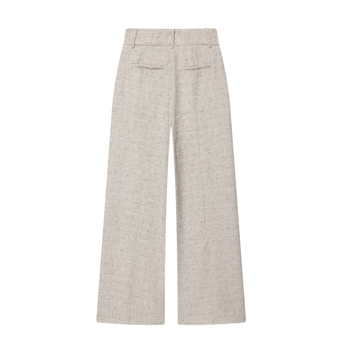 Esme | Linen Wide Leg Trousers Cream Pleated