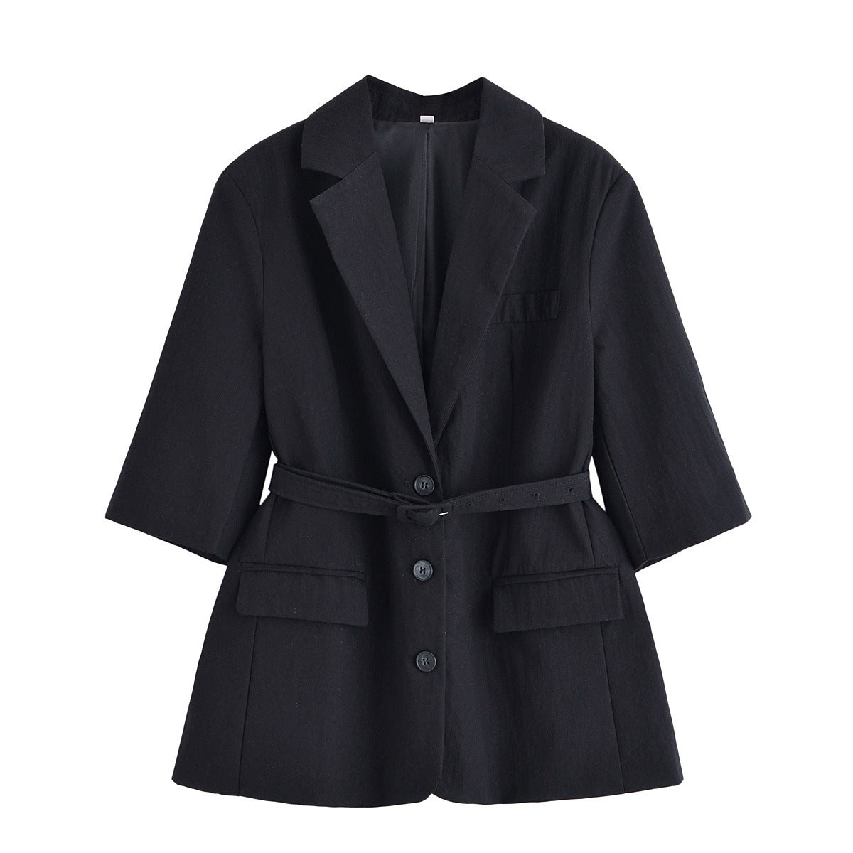 Thea | Belted Oversized Blazer Brown Three Quarter Sleeve