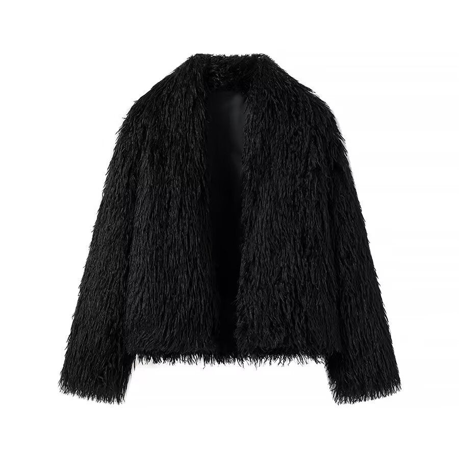 Myra | Elegant Fluffy Faux Fur Jacket
