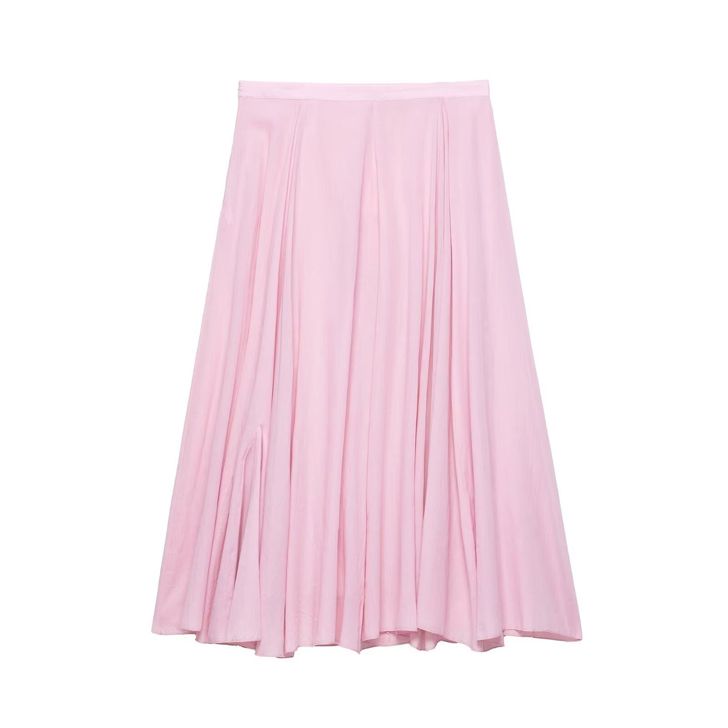 Tallulah | Elegant Pleated Midi Skirt Pink A Line Flowy