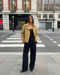 Aimee | Camel Cropped Trench Coat