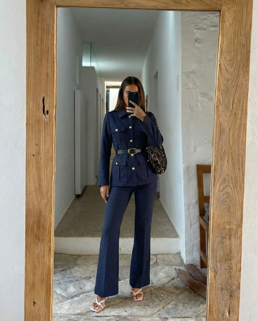 Florence | Navy Co-ord Belted Suit