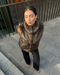 Hazel | High-Neck Faux Fur Gilet