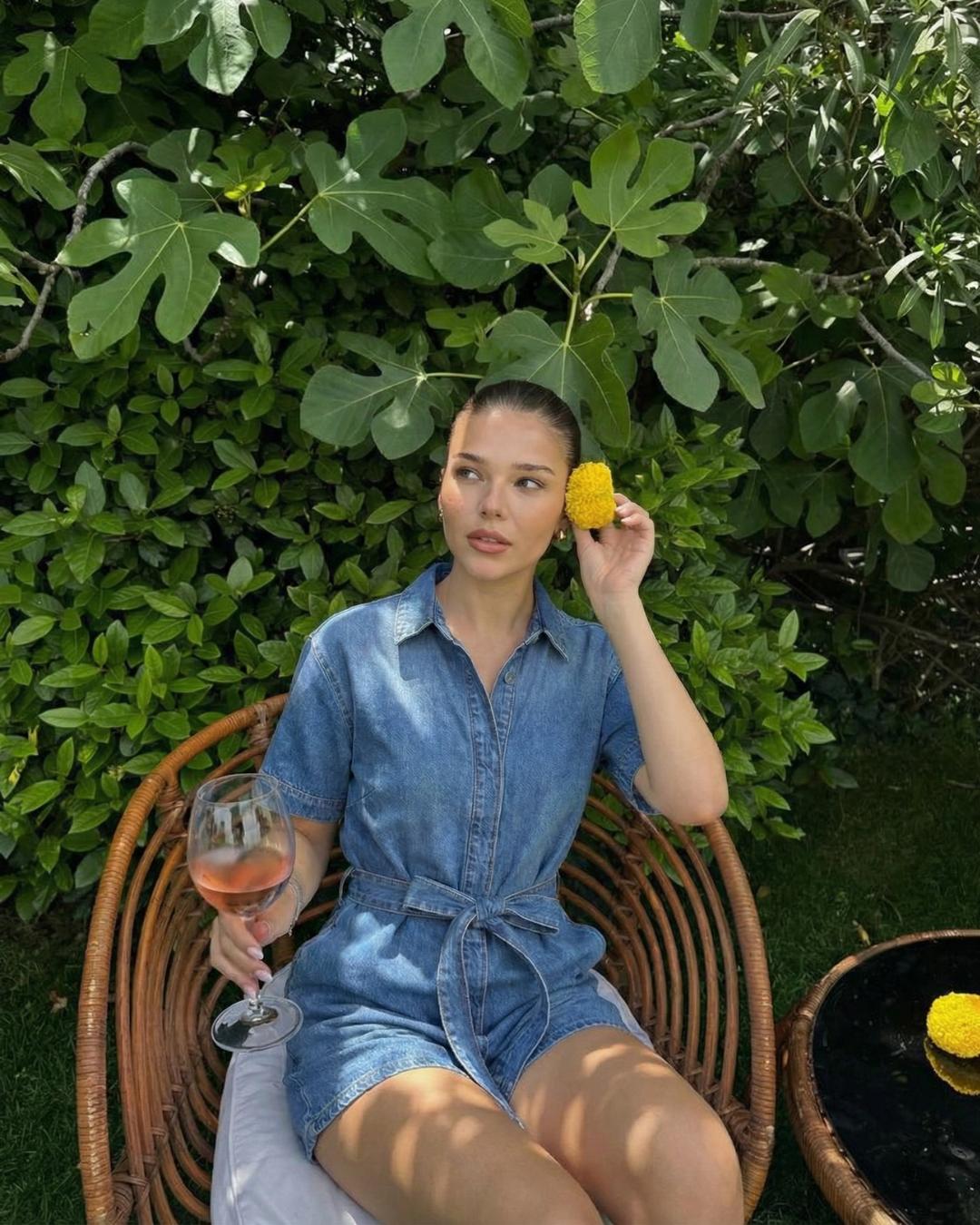 Rosa | Casual Denim Shirt Jumpsuit Blue Belted Short Sleeve