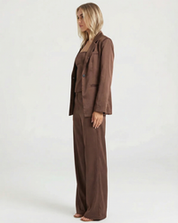 Aimee | Satin Three-Piece Blazer and Wide Leg Trouser Set