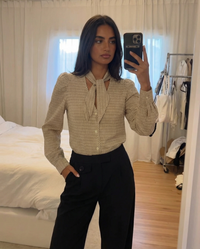 Ailsa | Puff Sleeve Check Blouse