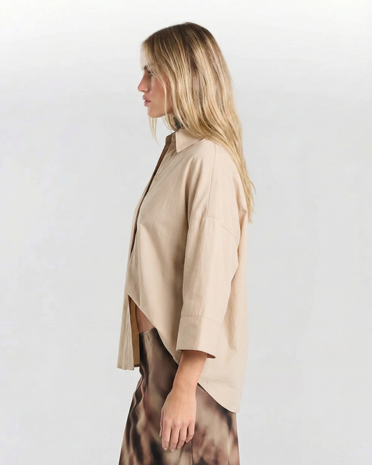 Isla | Summer Oversized Shirt Beige