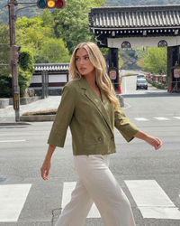 Louisa | Cropped Linen Summer Blazer