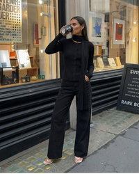 Nina | Round Neck Button Front Long Sleeve Ribbed Cropped Cardigan