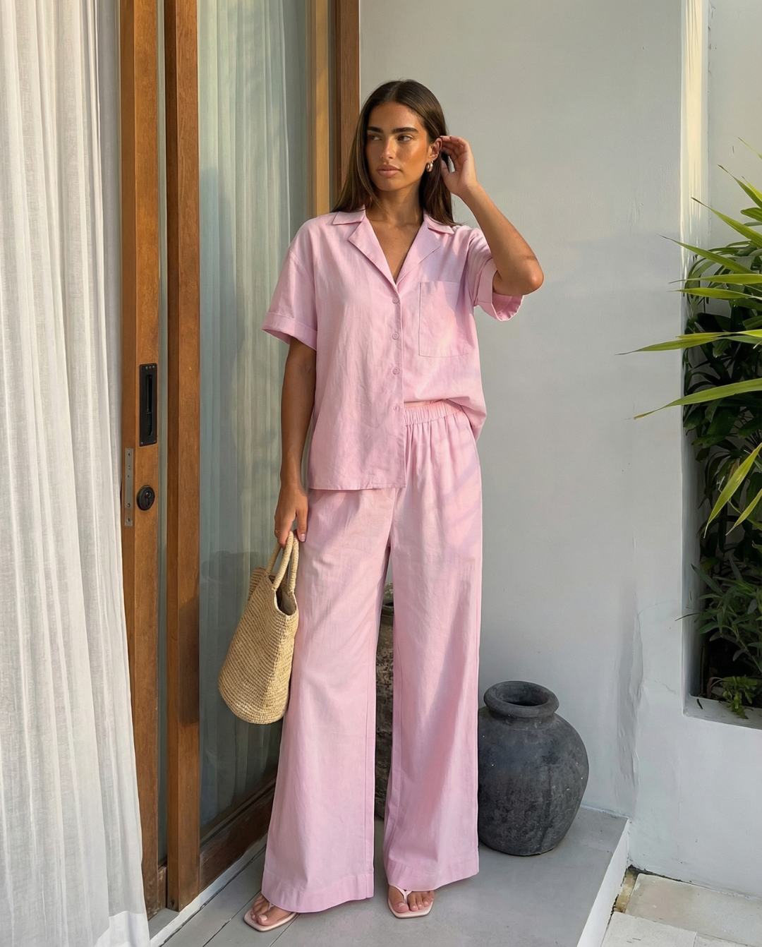Sophia | Soft Cotton Relaxed Wide Leg Co-ord Set