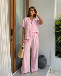 Sophia | Soft Cotton Relaxed Wide Leg Co-ord Set