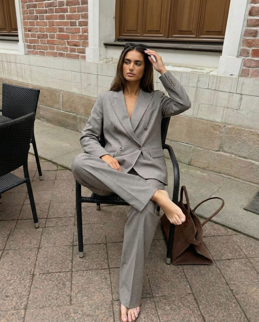 Jessica | Relaxed Double Breasted Wide Leg Trouser Suit Set