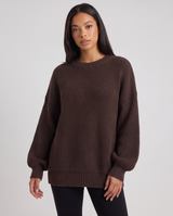 Mireille | Women's Oversized Knit Jumper Black and Grey