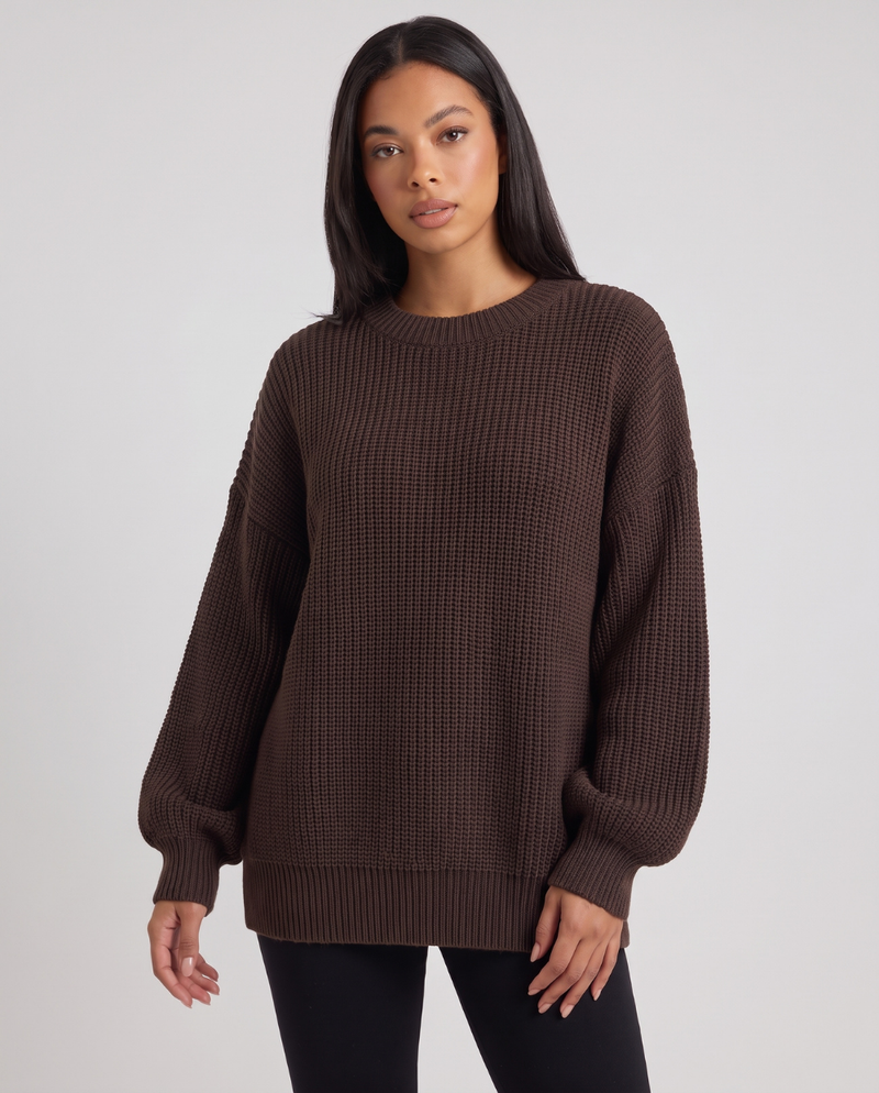 Mireille | Women's Oversized Knit Jumper Black and Grey