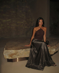 Phoebe | Crinkled Satin Tiered Maxi Skirt