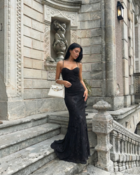 Esther | Floral Appliqué Mesh Bodycon Maxi Dress