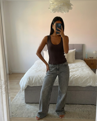 Clementine | Ribbed Knit Scoop Neck Wide Strap Tank Top