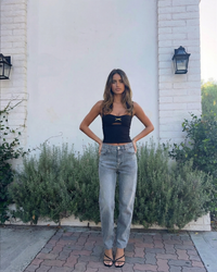 Ada | High Rise Straight Leg Grey Jeans