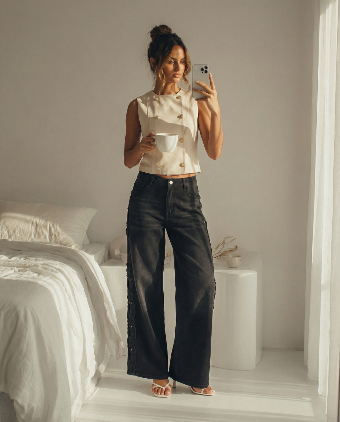 Alice | Cropped Double-Breasted Tailored Vest