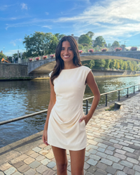 Myla | Ruched Boat Neck Mini Dress