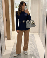 Zoe | Tailored Belted Collarless Blazer