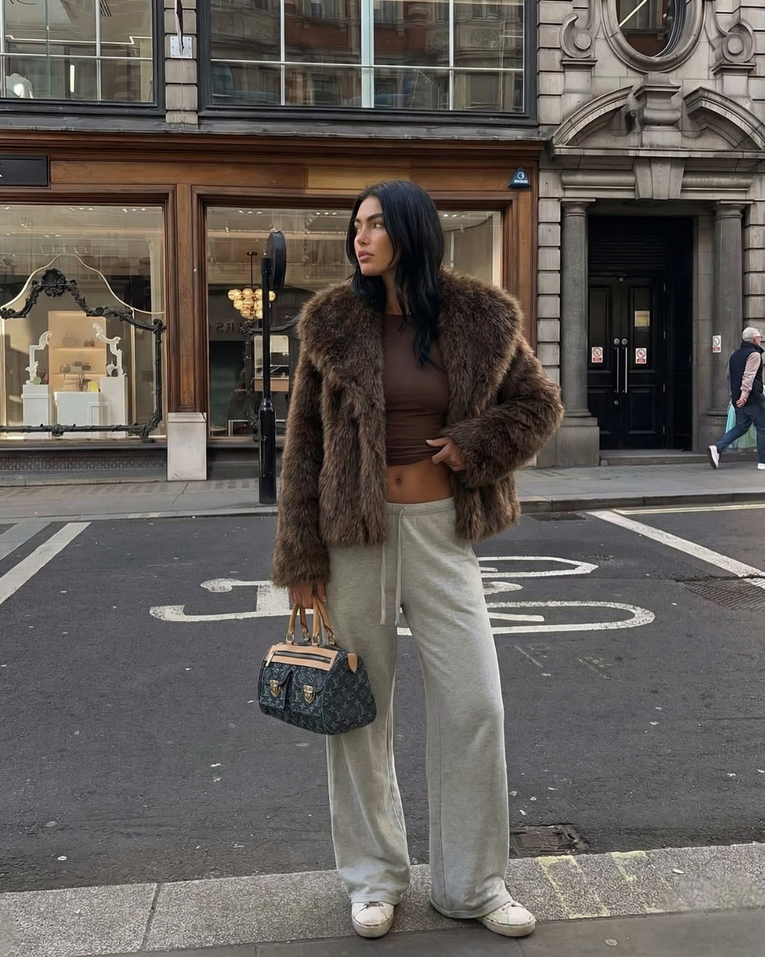 Jasmine | Oversized Lapel Faux Fur Jacket
