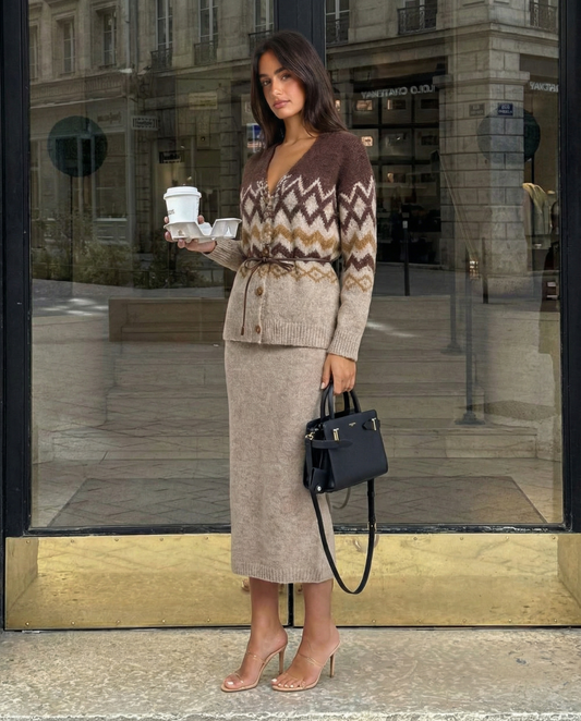 Hazel | Cosy  Knitted Midi Skirt Co-ord