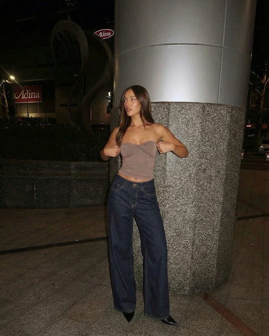 Sable | Wide Leg Jeans Dark Blue High Waisted