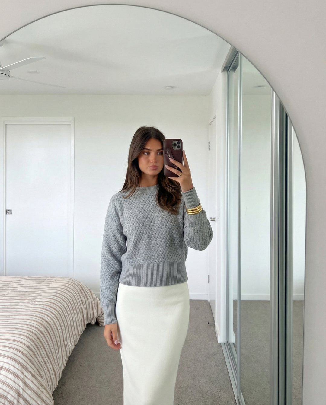 Sage | Casual Knitted Sweater Grey Textured Long Sleeve