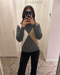 Celeste | Relaxed Argyle Knit Sweater