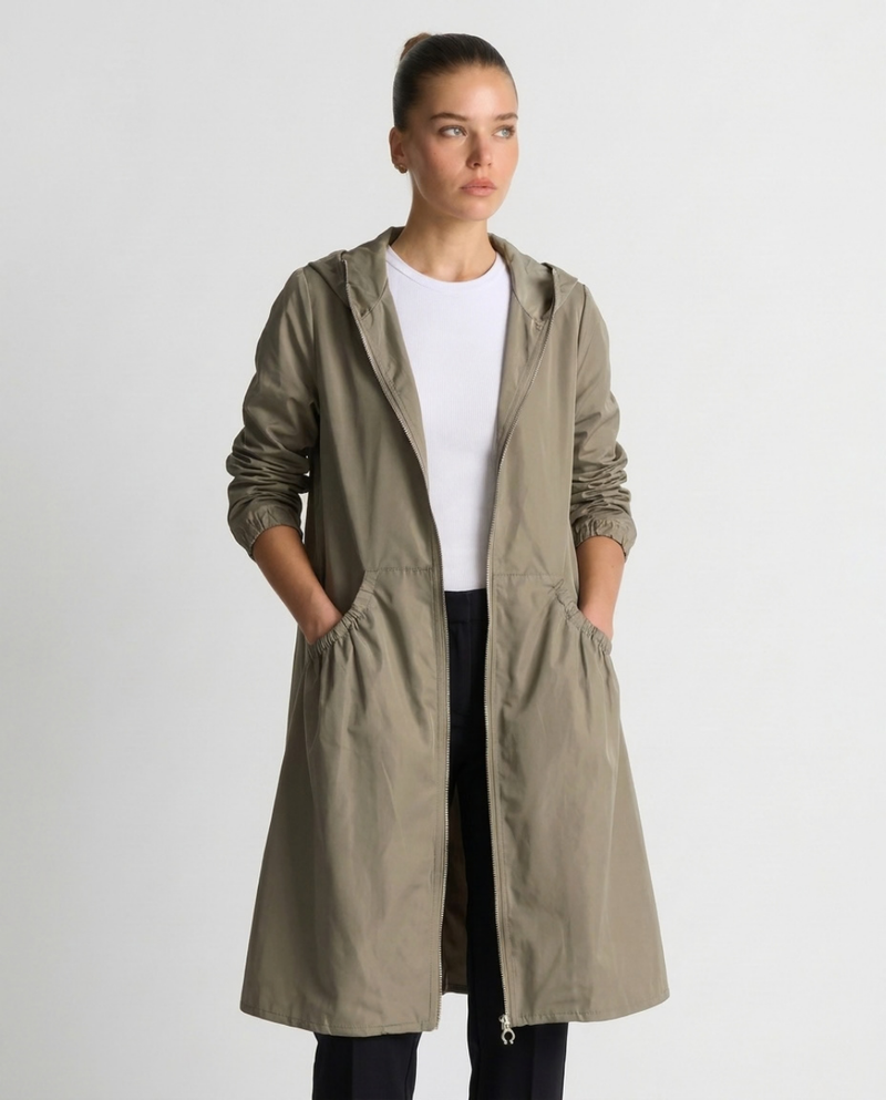 Roxane | Women's Longline Hooded Jacket A-Line Zip-Up
