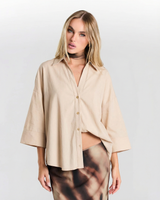 Allegra | Relaxed V-Neck Linen Shirt