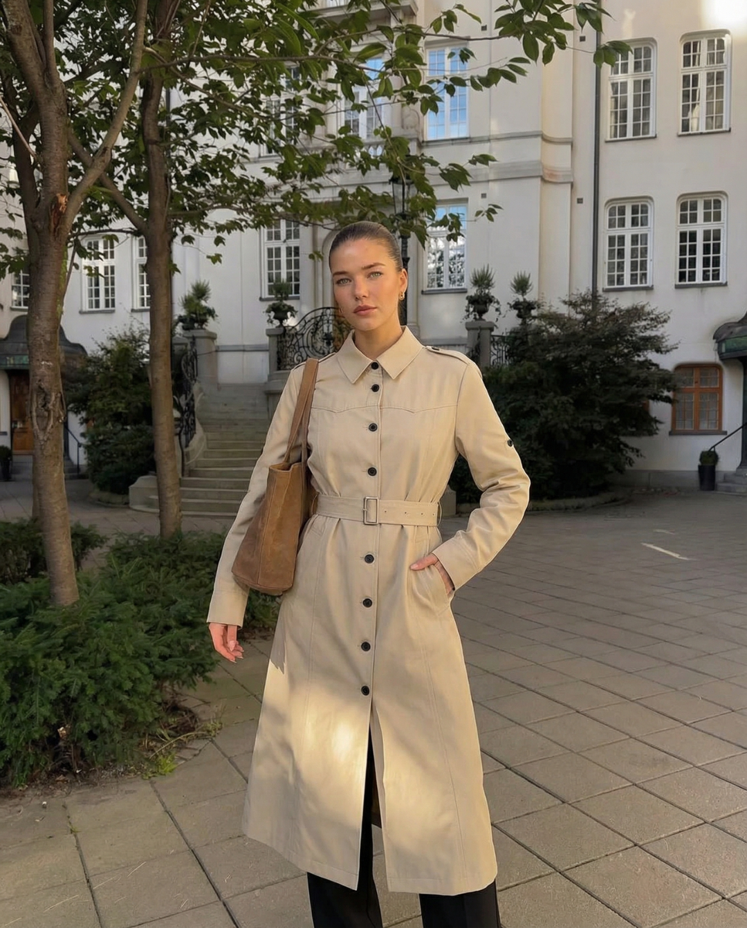 Seren | Belted Midi Trench Coat