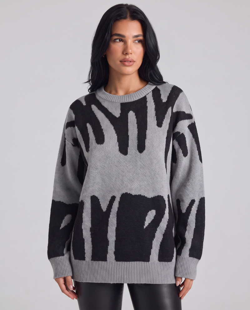 Norah | Women's Oversized Crew Neck Graphic Jumper