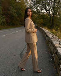 Lily | Woven Check Blazer and Wide Leg Trouser Set