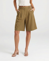 Jessica | High-Waist Front-Pleat Wide-Leg Tailored Shorts