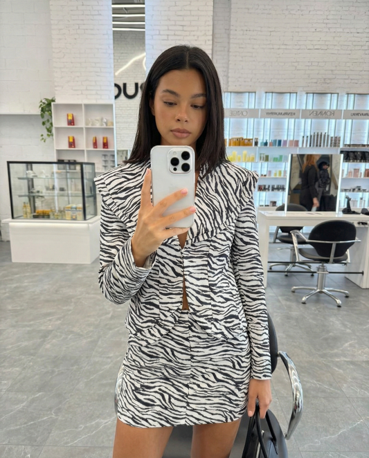 Lola | Zebra Print Blazer Co-ord Set