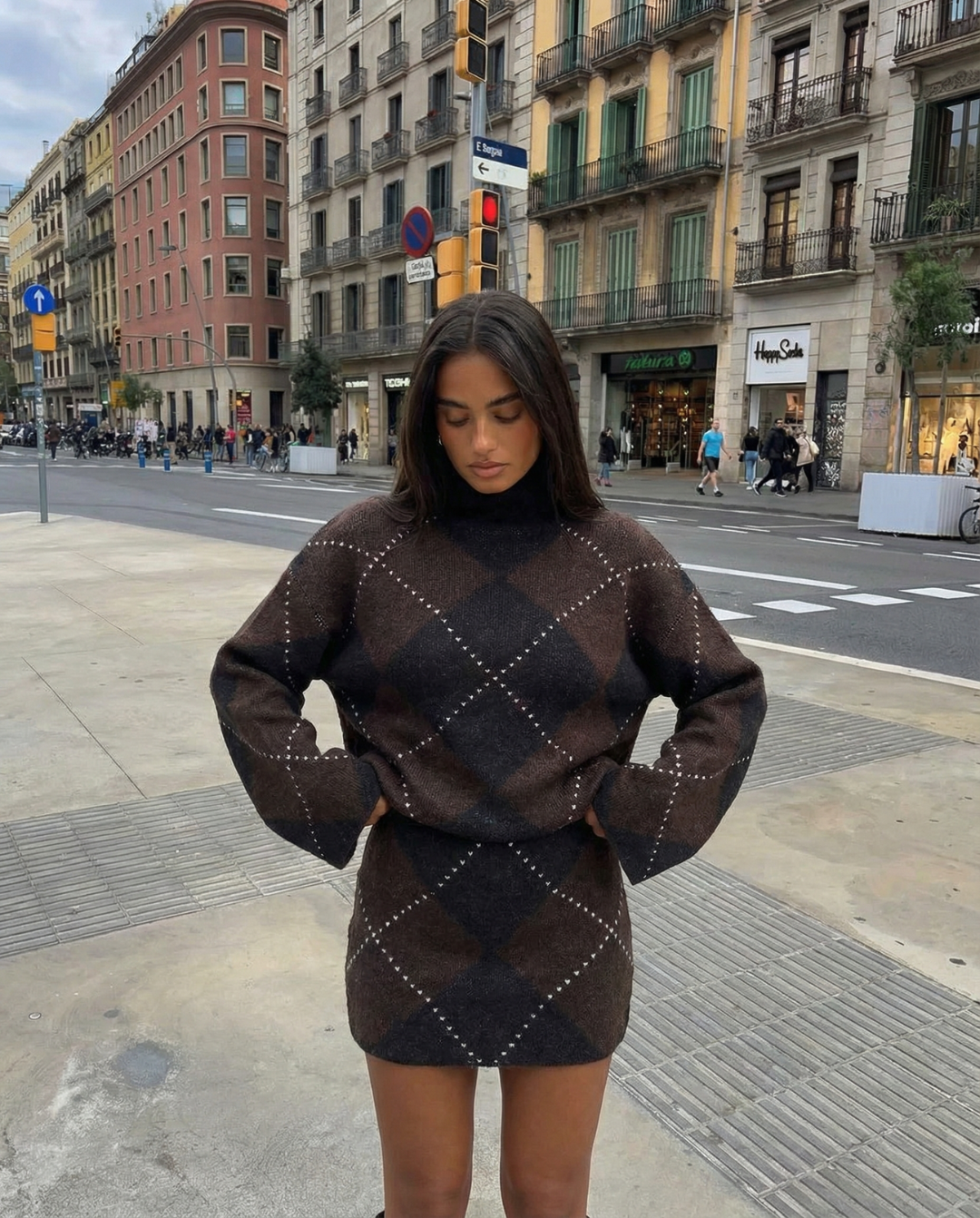 Penelope | Textured Knit Top Mini Skirt Co-ord Set