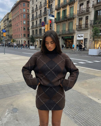 Penelope | Textured Knit Top Mini Skirt Co-ord Set