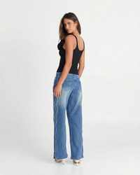 Eloise | Fabric Rose Ribbed Knit Scoop Neck Tank Top