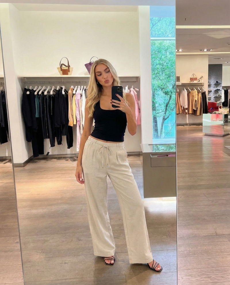 Emily | linen wide leg pants