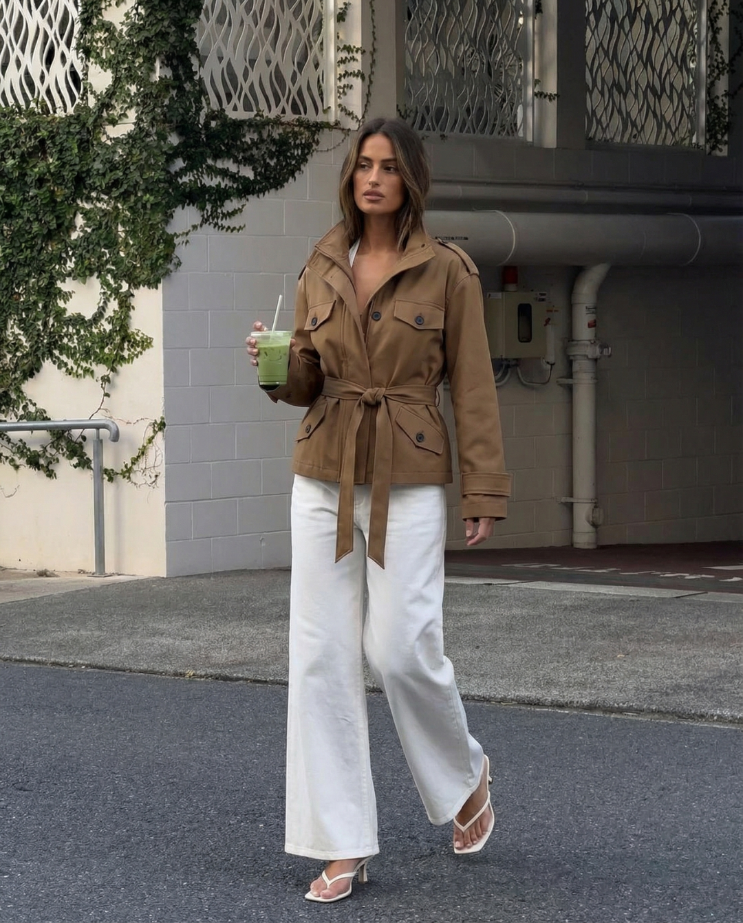 Amelie | Cropped Belted Utility Jacket