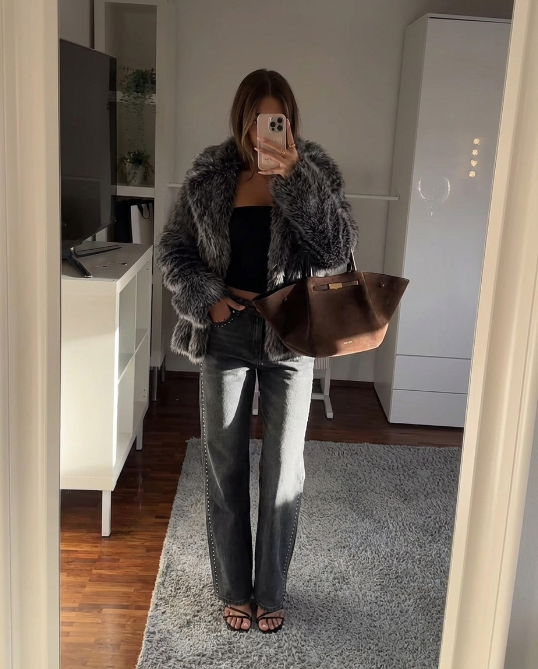 Aurora | Wide Lapel Shaggy Faux Fur Jacket