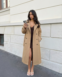 Kate | Longline Double-Breasted Trench Coat