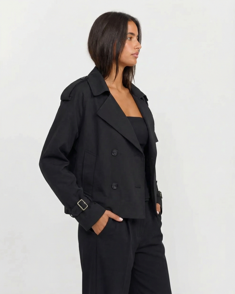 Rebecca | cropped trench coat