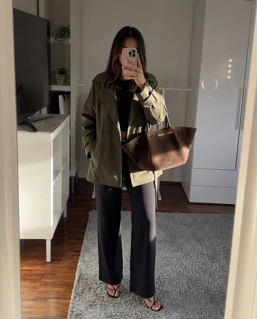 Xena | Casual Relaxed Linen Jacket Green Belted Long