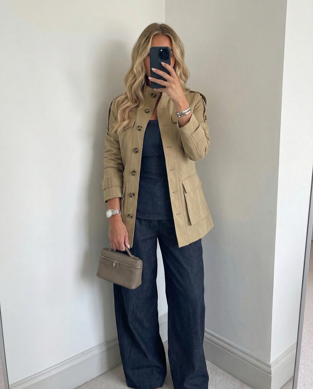 Alma | Utility Jacket Camel Long Pocket Button